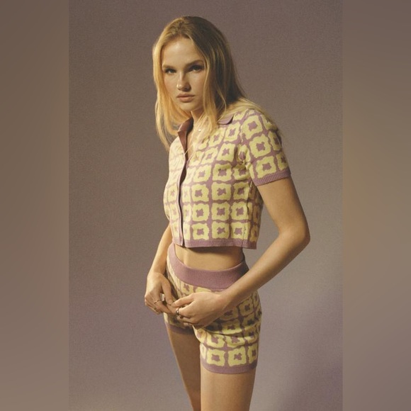 Urban Outfitters “Another Girl” knit printed top and short set - Picture 7 of 9